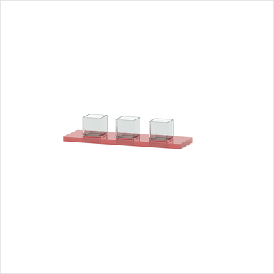 Foodglashalter 3er rot mit Gläsern 31 x 10 x 1,2